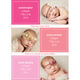 Shades of Color Squares Triplets Photo Birth Announcements Image 3 of 3